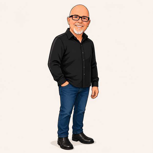 Illustrated portrait of Sam, founder of qikSite